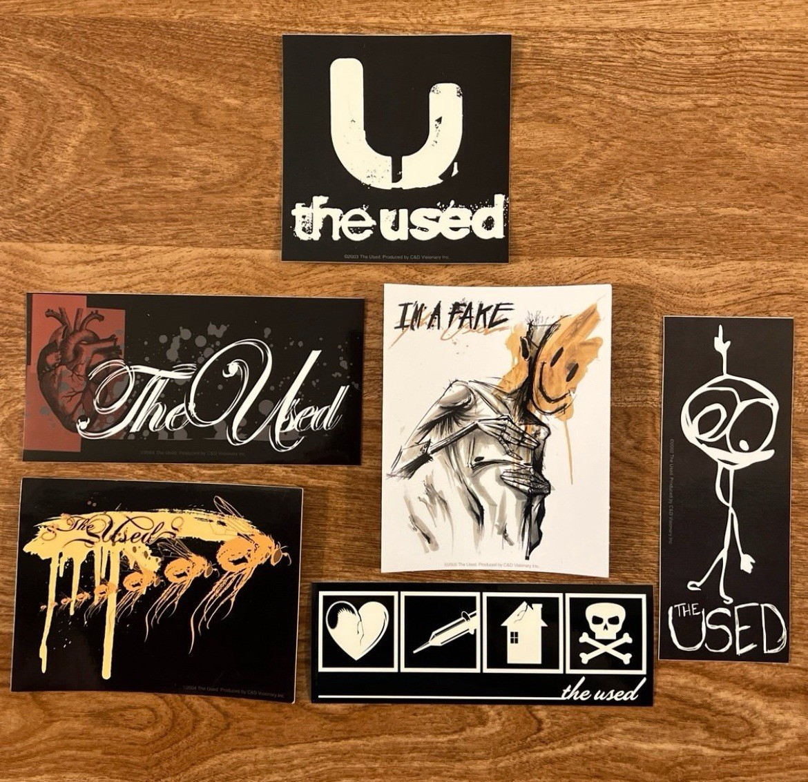 VINTAGE & RARE 2002-2004 The Used Band Official Stickers - Emo Y2K Hot Topic Alt