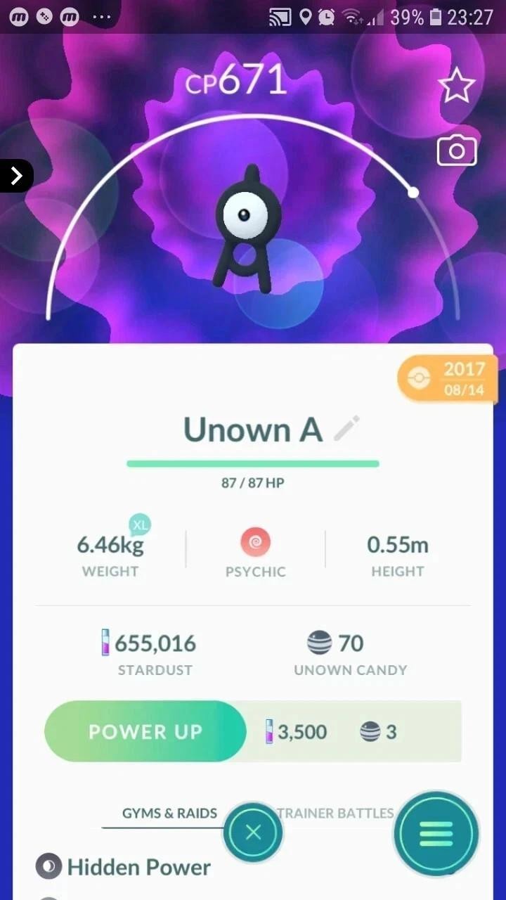 All UNOWN Letters #201 Pokémon Trading Go