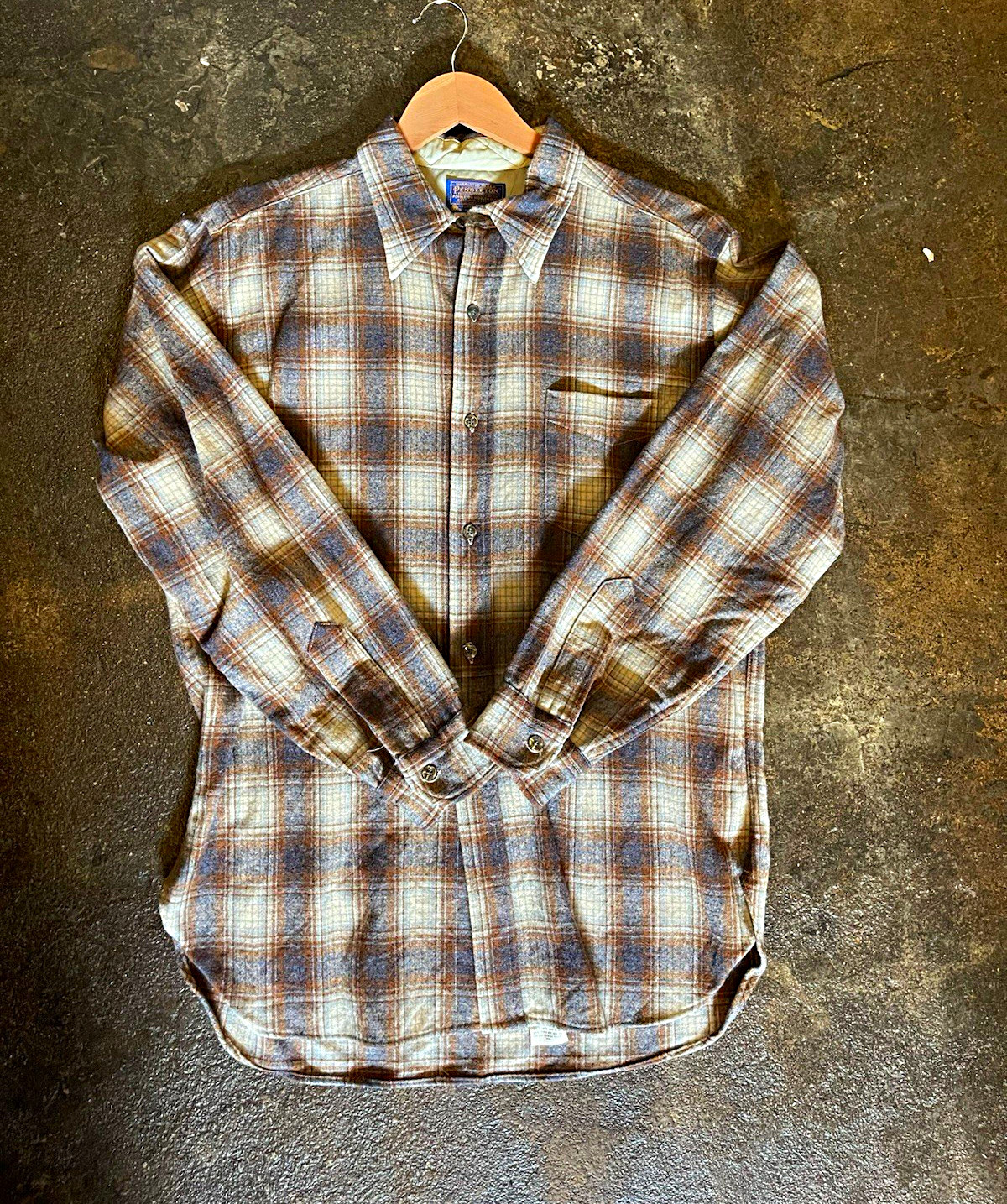 Vintage Pendleton Shadow Plaid Wool Button Down Vintage Pendleton Shadow Plaid Wool Button Down
