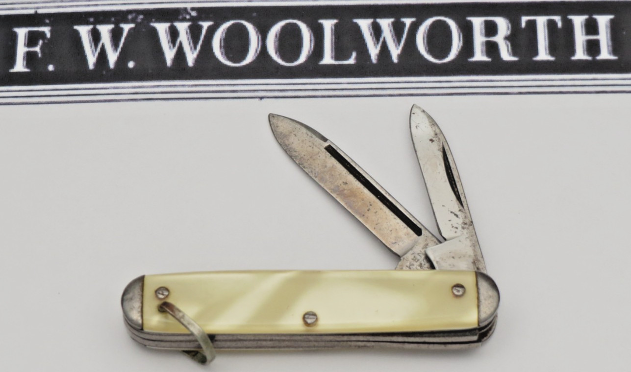 Antique KENT NY CITY USA by Camillus - Miniature Jack Knife Cracked Ice Unused