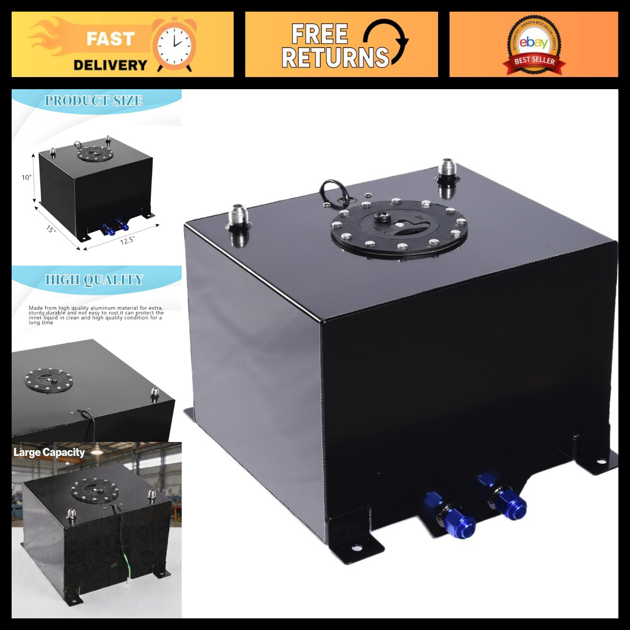 30L Aluminum Fuel Tank - 8 Gallon Fuel Cell, Lightweight, Durable, Off-Road Read