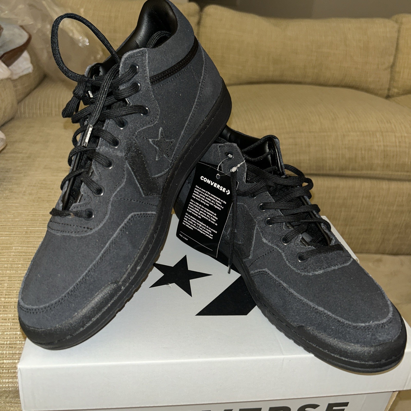 Converse Cons One Star 9.5 Mens / 11 Womens Black Suede