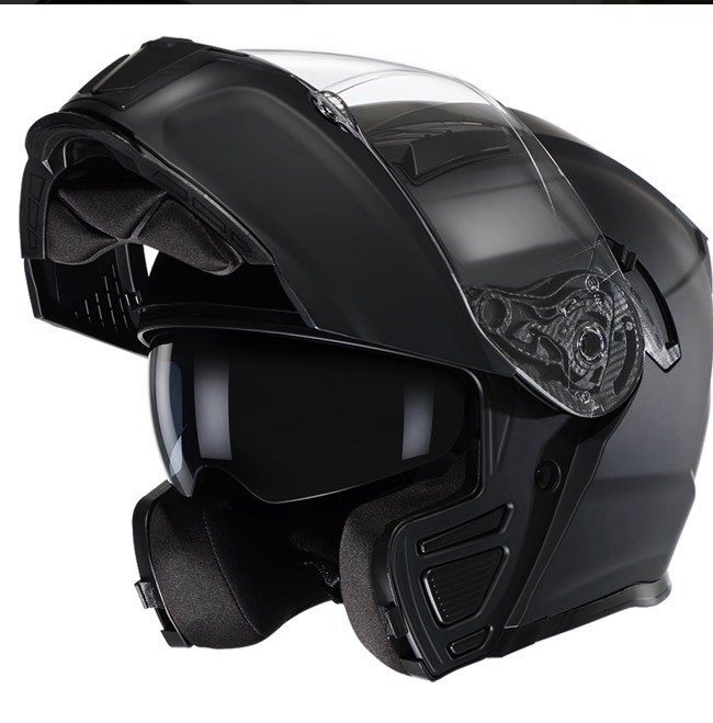 TRIANGLE Flip Up Modular Motorcycle Helmet Size Medium Matte Black TRIANGLE Flip Up Modular Motorcycle Helmet Size Medium Matte Black