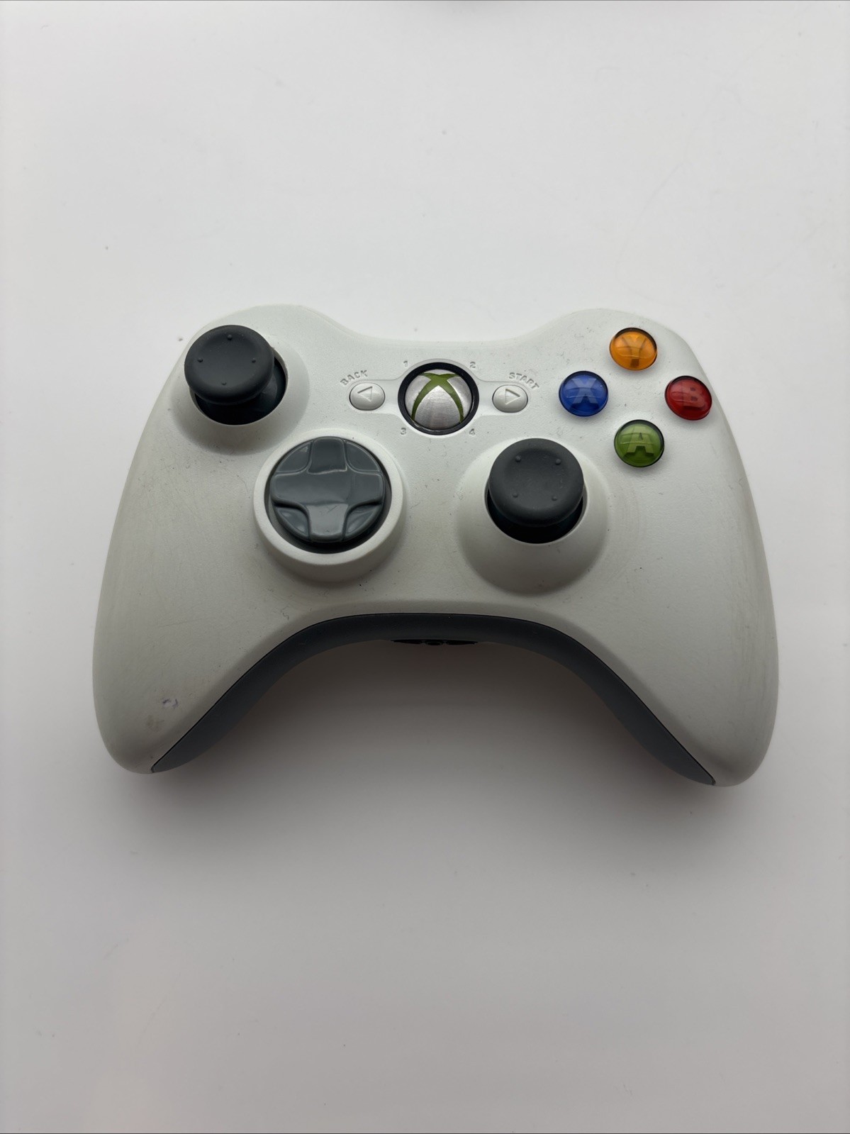 Official Microsoft Xbox 360 White Controller UPGRADED TMR STICKS TESTED