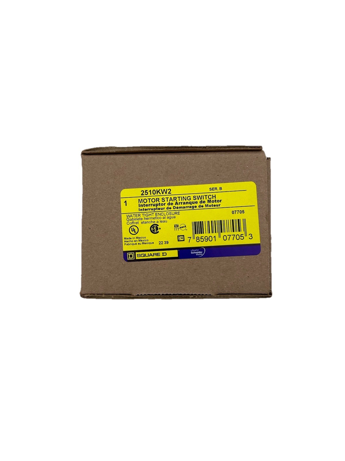 New Square D 2510KW2 Motor Starting Switch Series B 30A 3-Pole 600V