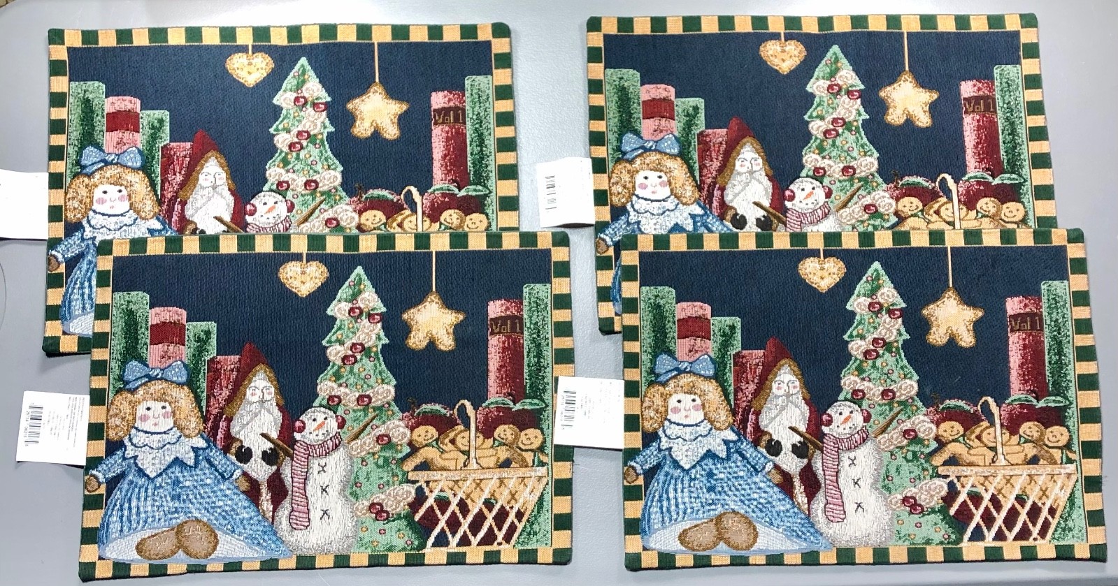 VTG 80s Christmas Placemats Set of 4 Made in USA 12X17.5 New Old Stock VTG 80s Christmas Placemats Set of 4 Made in USA 12X17.5 New Old Stock