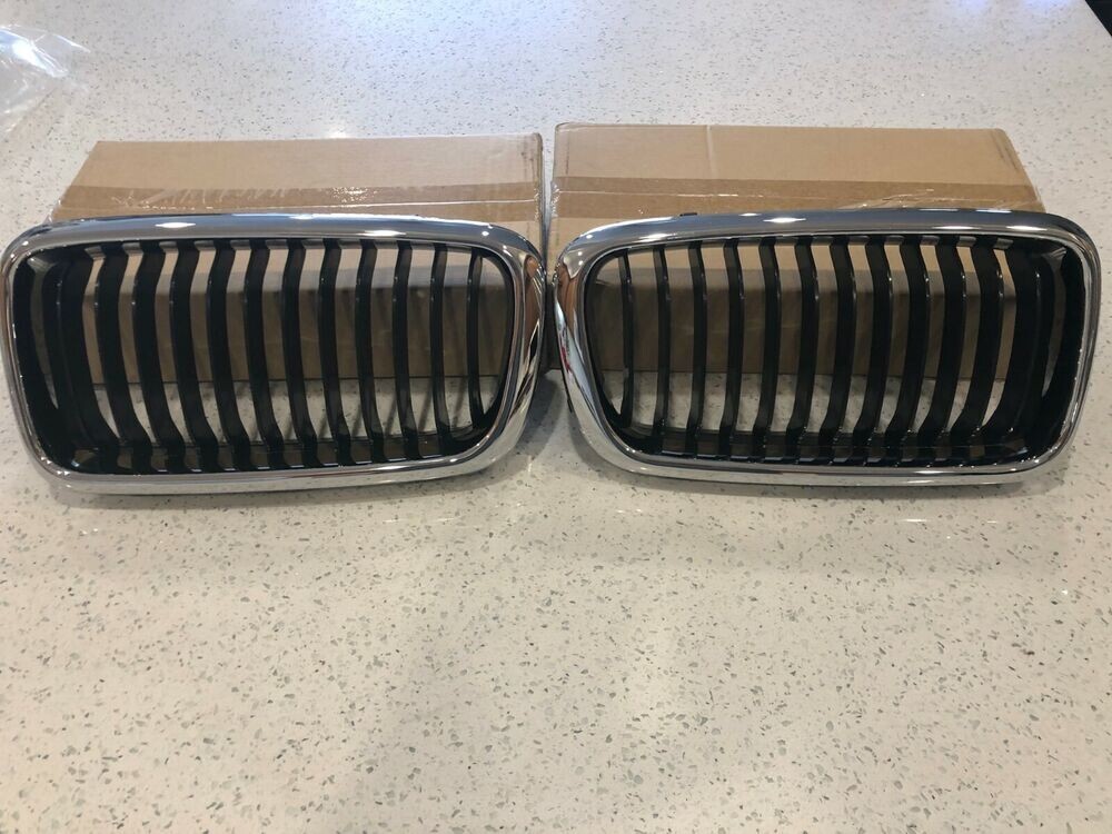 New Front Hood Grille Left & Right Replace BMW OEM # 51138231593/4 Chrome Black New Front Hood Grille Left & Right Replace BMW OEM # 51138231593/4 Chrome Black