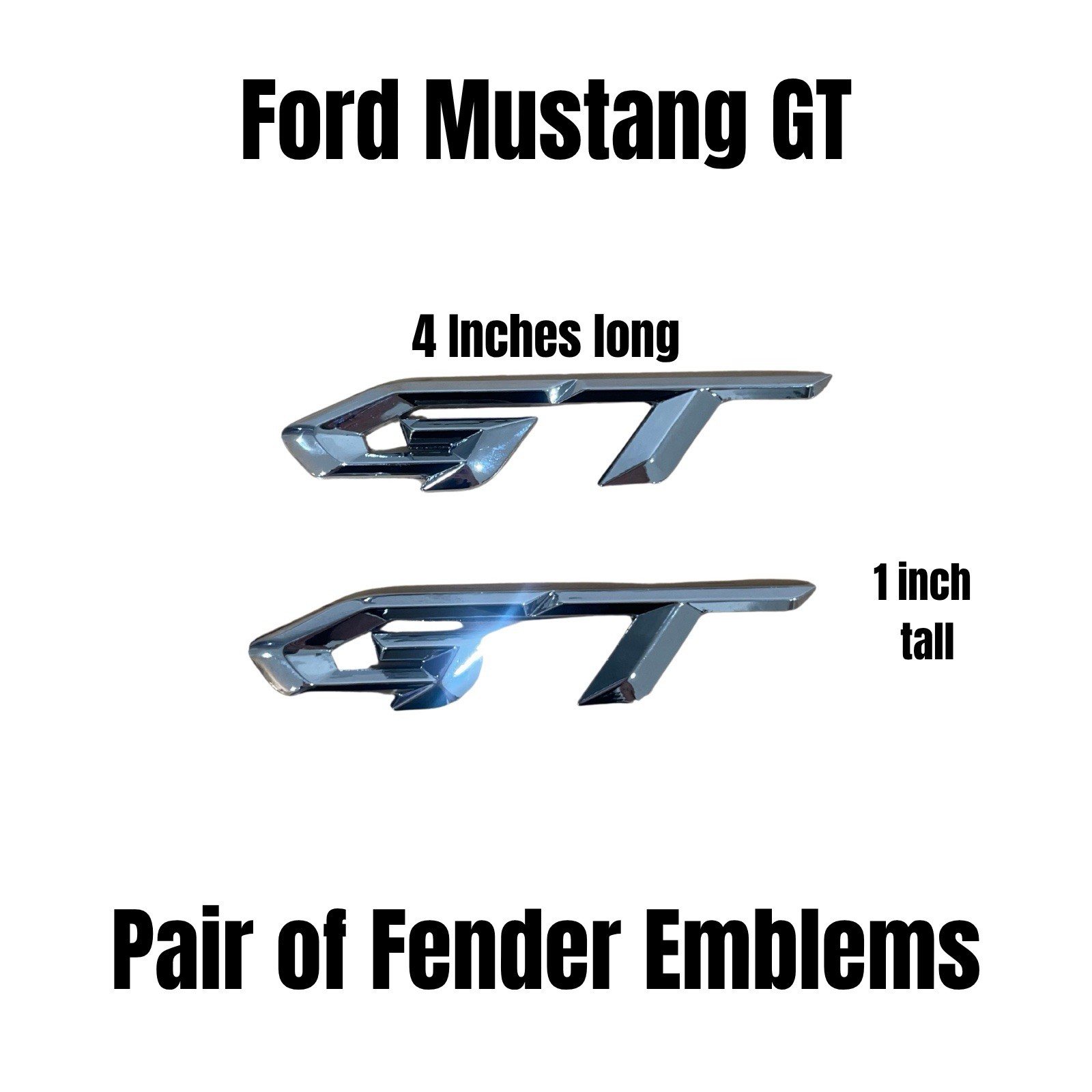 GT Logo / Emblem / Badge Set Of 2 New/ Chrome