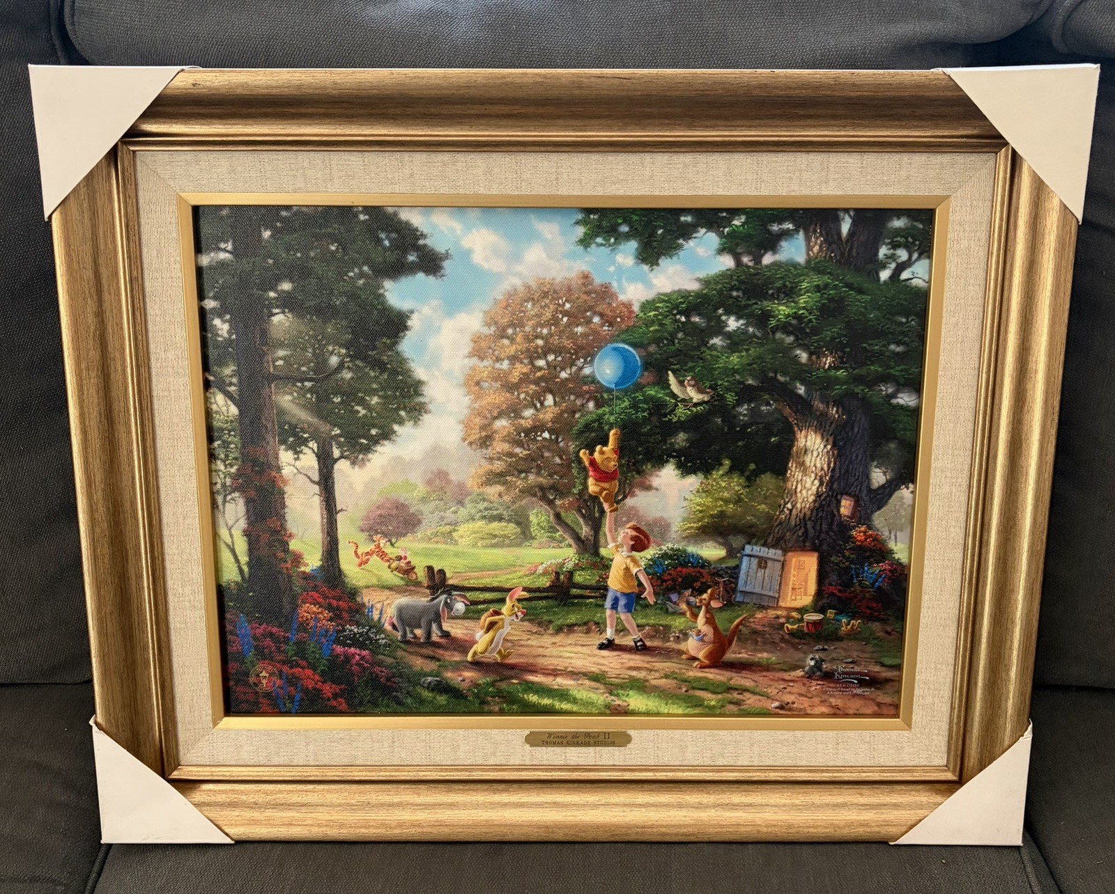Thomas Kinkade Studios Disney Winnie the Pooh II Framed Canvas Print COA 21\