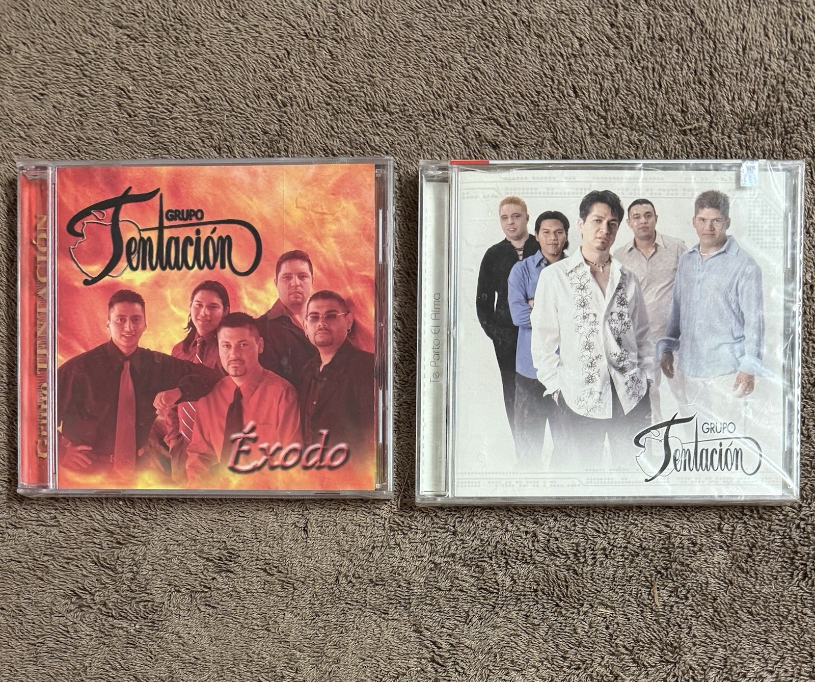 LOT OF 2 SEALED GRUPO TENTACION CDs - TE PARTO EL ALMA / EXODO - SONY DISCOS