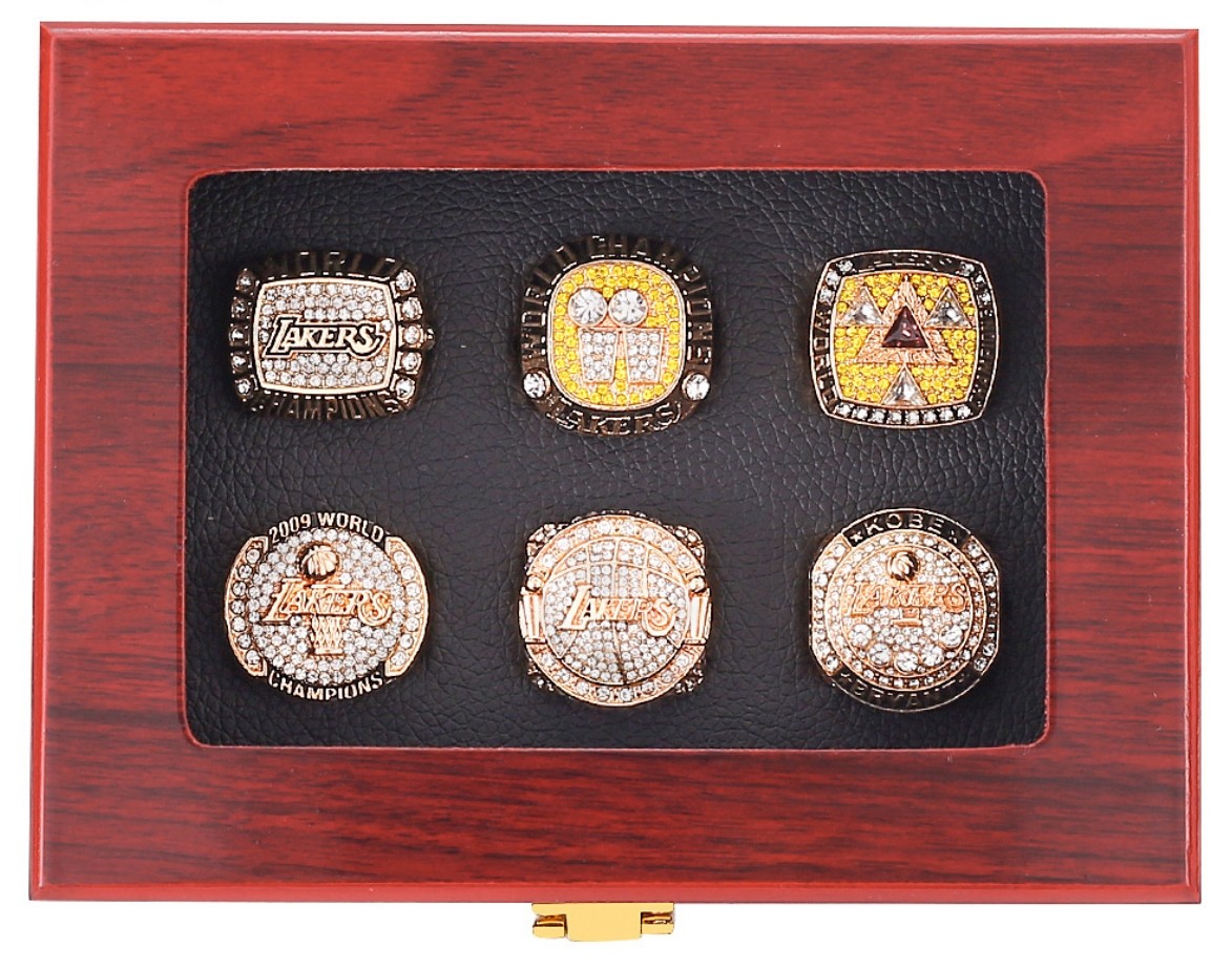 Copy souvenir Kobe Bryant LA Lakers 6 Ring Set size 11 Copy souvenir Kobe Bryant LA Lakers 6 Ring Set size 11