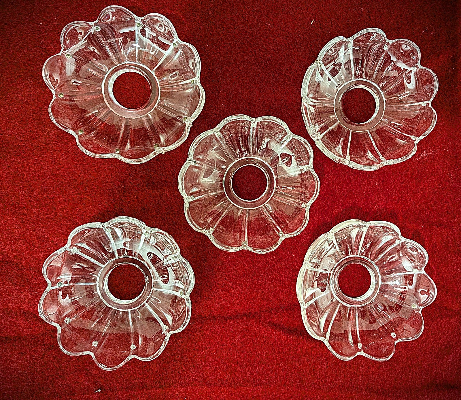 Set of 5 Antique Baccarat Crystal Candelabra Chandelier Bobeches Replacement