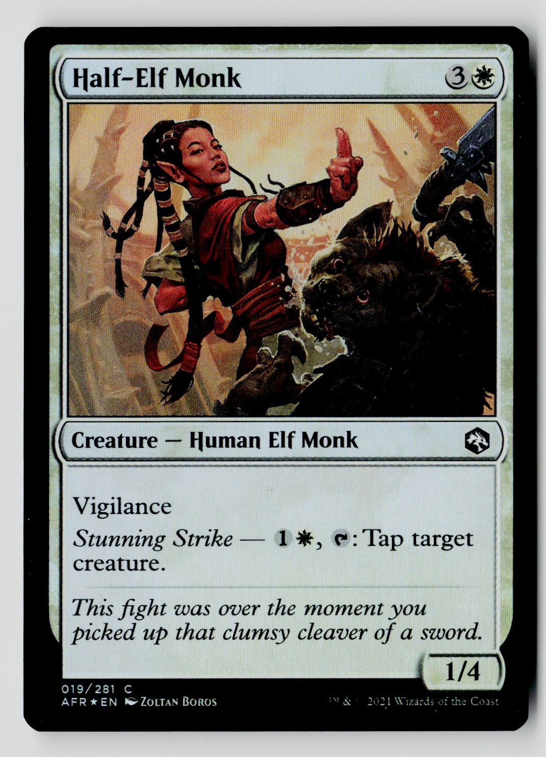 Half-Elf Monk 19 C Foil MTG AFR NM