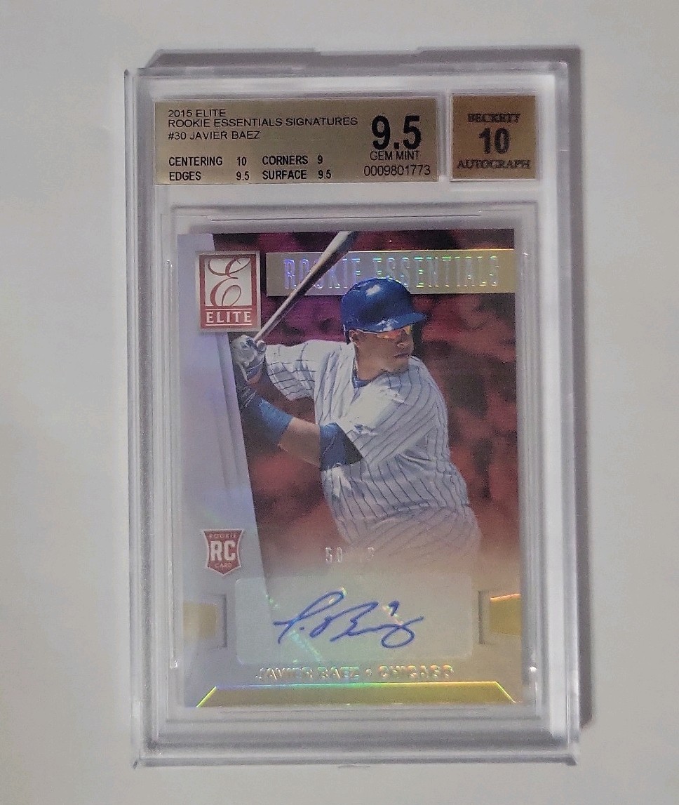 2015 Panini Elite Rookie Essentials Signatures Javier Báez #30 RC Auto /75