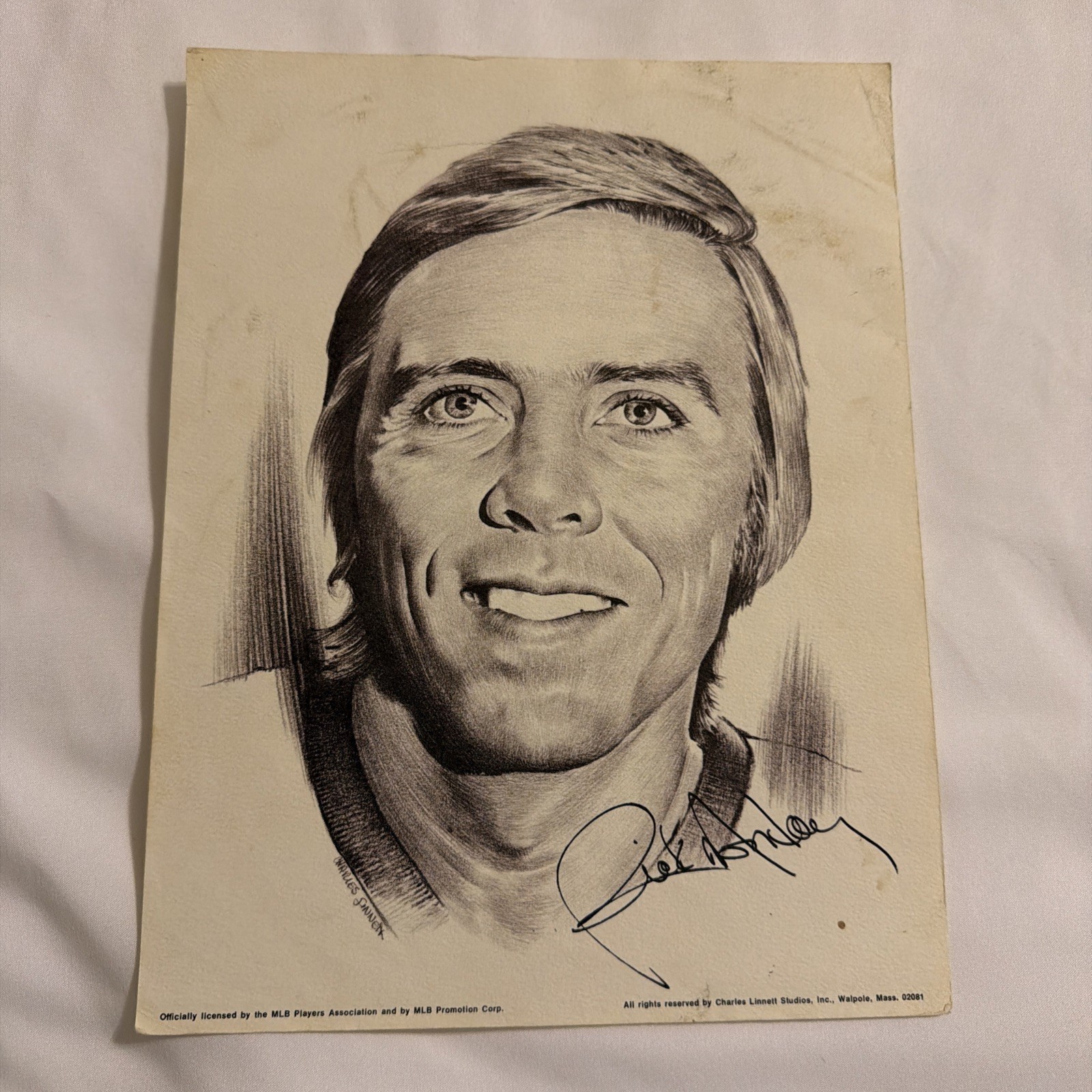 Vintage 1973-74 Charles Linnett Chicago Cubs MLB Portrait Prints – Lot of 3