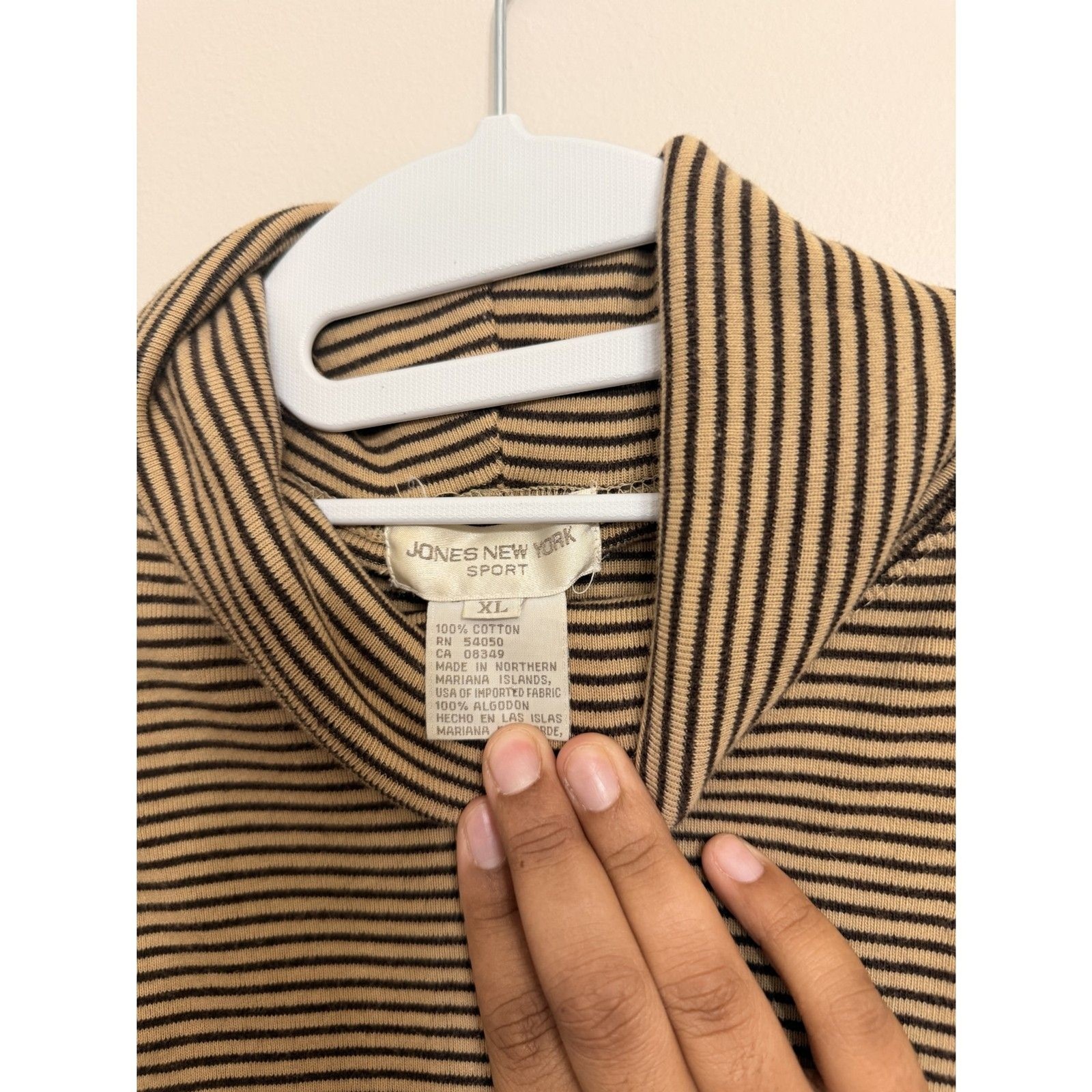 Jones New York | Y2K Striped Turtleneck Top (XL)