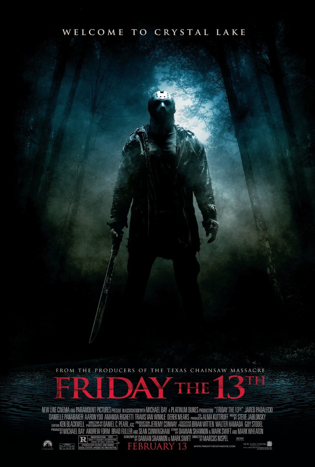 2009 Friday The 13th Movie Poster 11X17 Crystal Lake Jason Voorhees 🔪