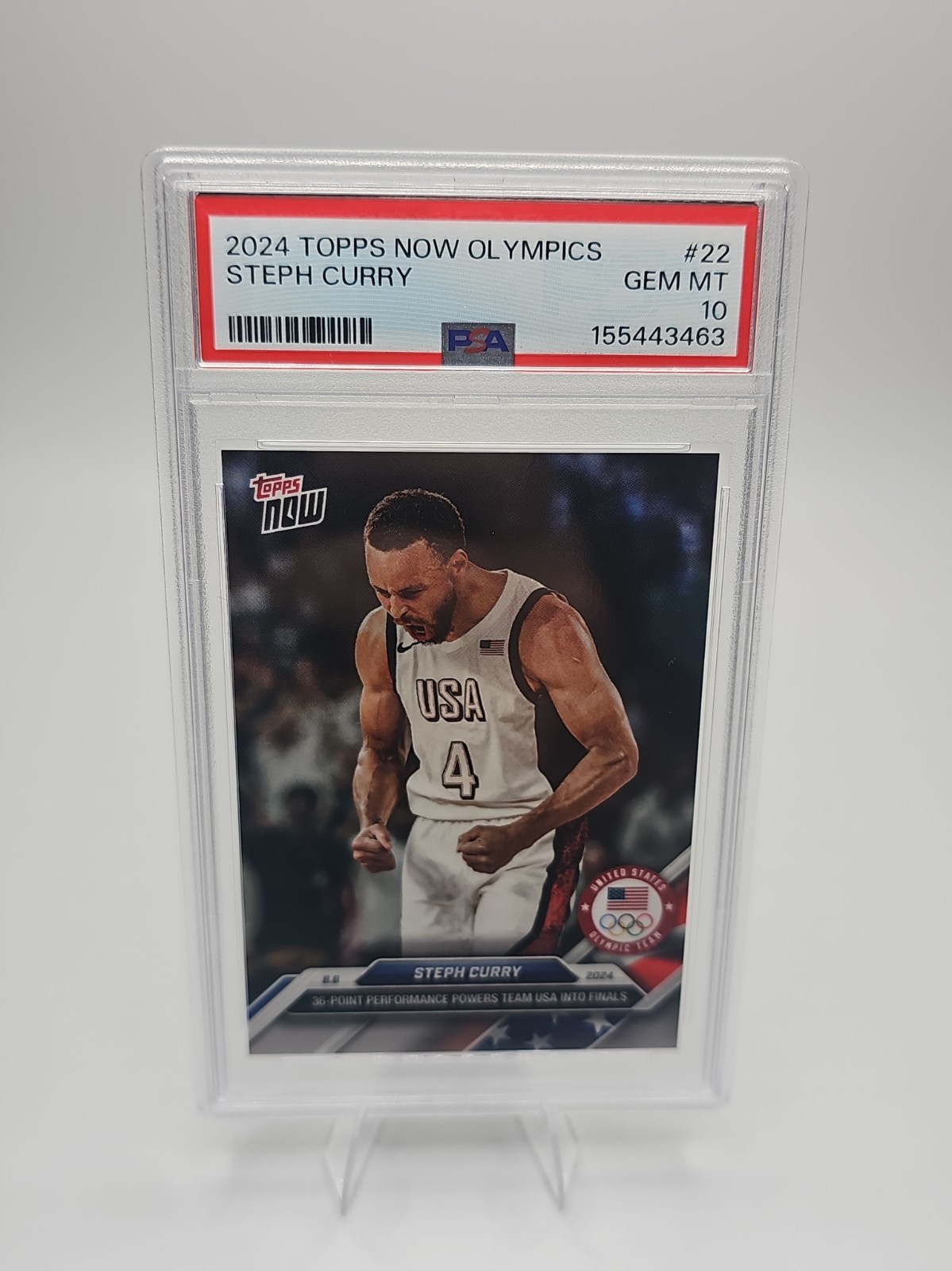 TOPPS 2024 TOPPS NOW OLYMPIC GAMES STEPH CURRY USA #22 PSA 10 TOPPS 2024 TOPPS NOW OLYMPIC GAMES STEPH CURRY USA #22 PSA 10