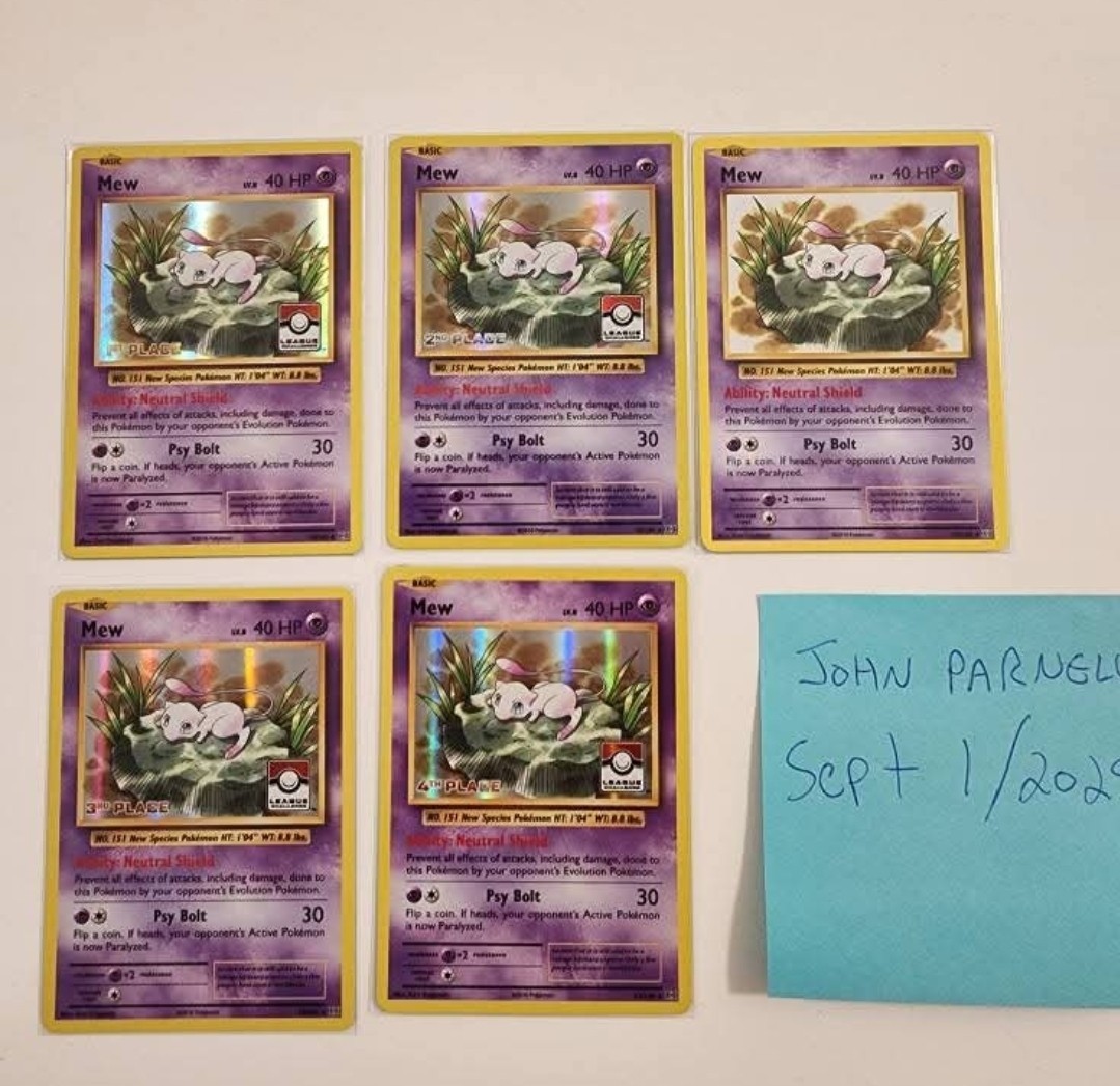 Pokemon TCG Mew 53/108 League Challenge Stamped Evolutions 1st to 4th Place Lot