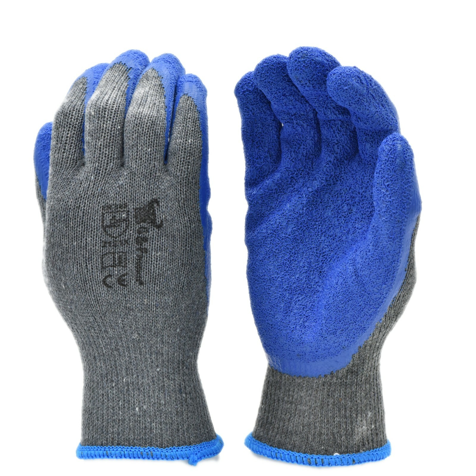 Latex Coated Work Gloves 120-Pair Bulk, Heavy Double-Dipped Textured Grip, S-XL