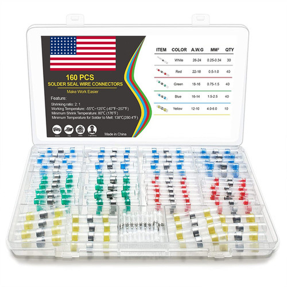 340/240PCS Solder Stick Waterproof Seal Sleeve Heat Shrink Butt Wire Connectors