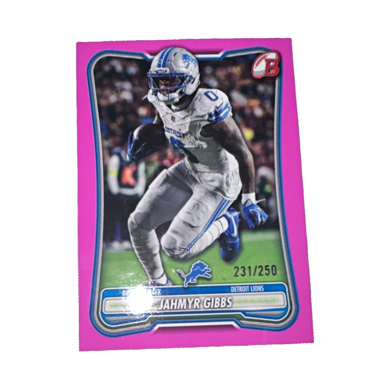 2026 Bowman Jahmyr Gibbs Detroit Lions Pink #/250 2026 Bowman Jahmyr Gibbs Detroit Lions Pink #/250