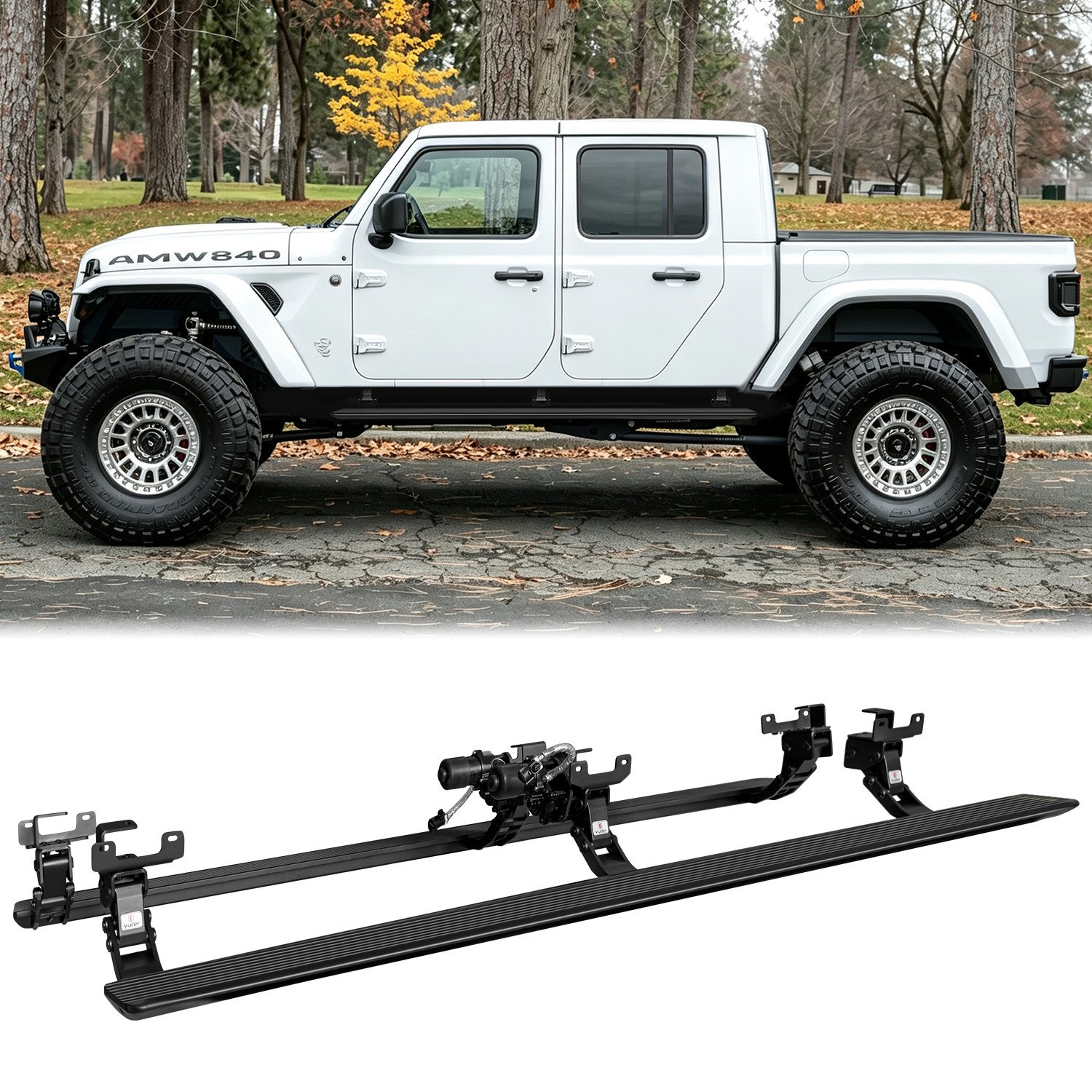 Power Running Boards Electric Side Steps Fits 2020‑2027 Jeep Gladiator JT 4‑Door