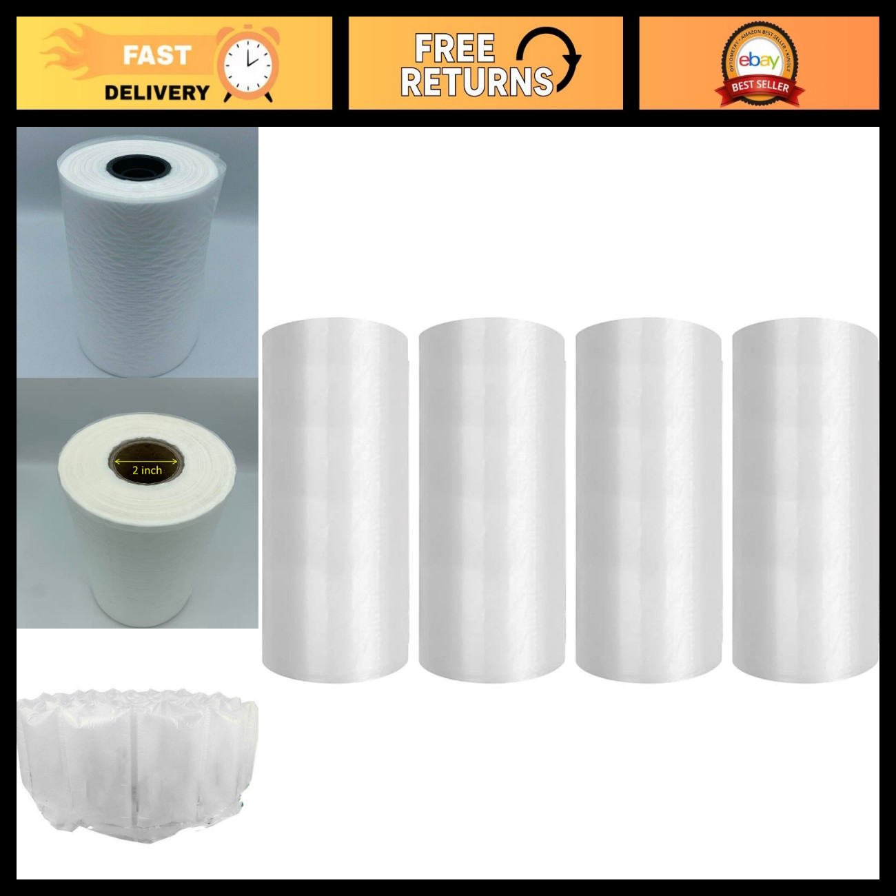 Air Pillow Bubble Cushion Wrap Roll 984ft x 4 Air Pillow Bubble Cushion Wrap Roll 984ft x 4