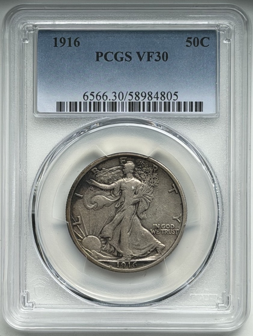 1916 Walking Liberty Half Dollar - PCGS VF30 1916 Walking Liberty Half Dollar - PCGS VF30