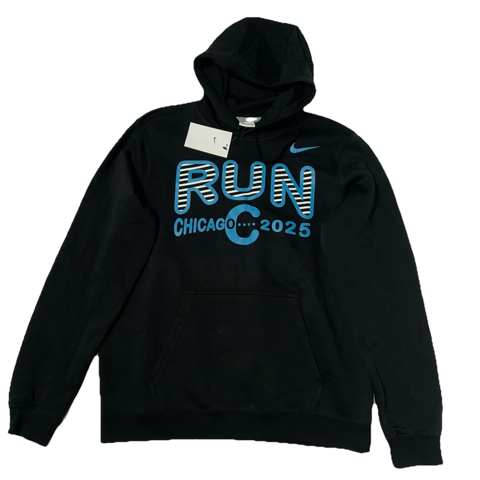 Nike Men\'s Sportswear Club Fleece 2025 Chicago Marathon Hoodie Size M Black New Nike Men\'s Sportswear Club Fleece 2025 Chicago Marathon Hoodie Size M Black New