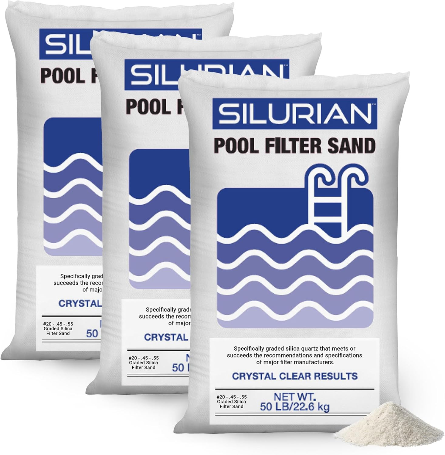 US Silica 3 Pack Angular Pool Filter Sand for Crystal Clear Water