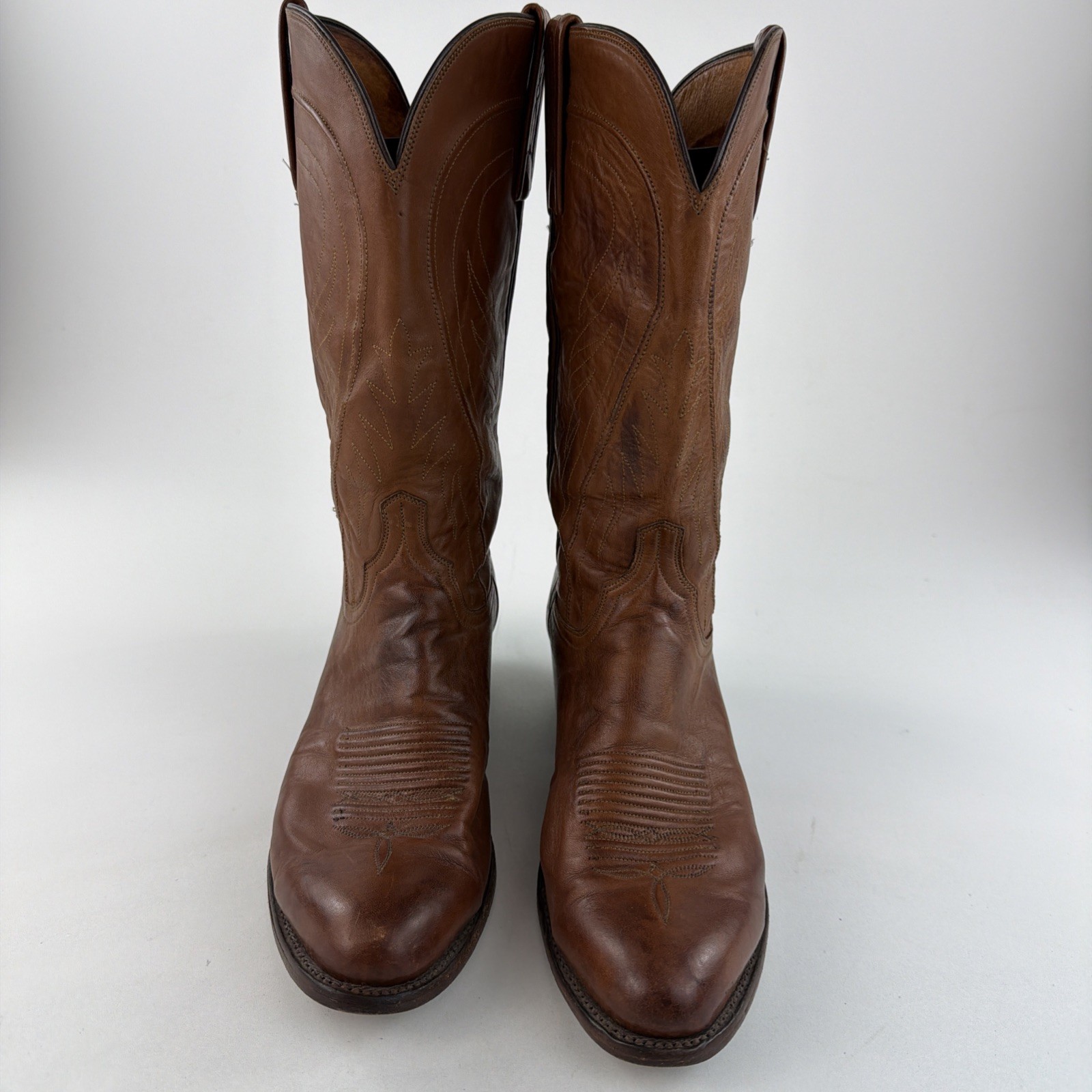 Lucchese 1883 Bart N1596 Leather Western Cowboy Boots Brown 10.5 Lucchese 1883 Bart N1596 Leather Western Cowboy Boots Brown 10.5