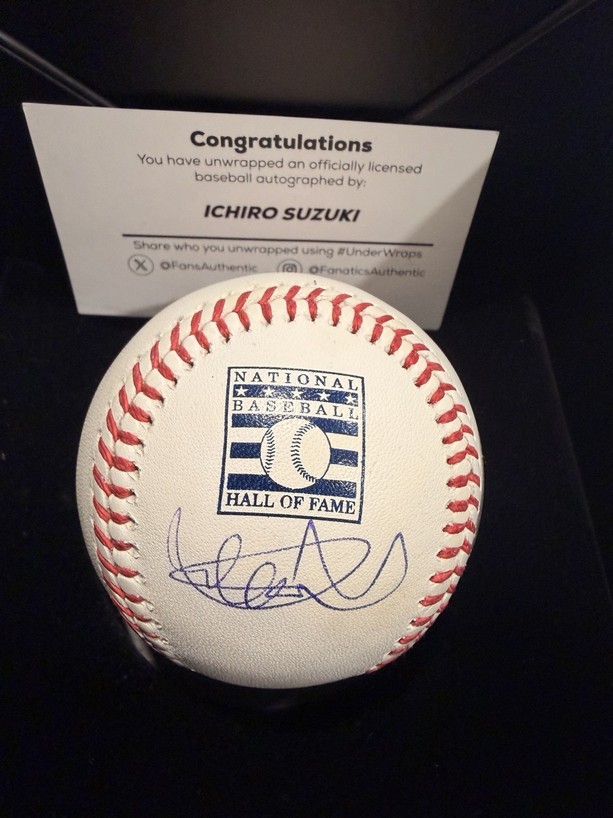 Ichiro Suzuki Signed Baseball Fanatics Authentic COA Seattle Mariners HOF