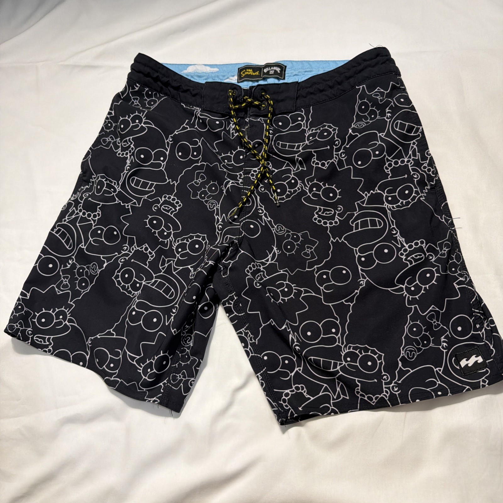 Limited Billabong x Bart Simpson Boardshorts Swim Trunks Black Size 30 Preowned 