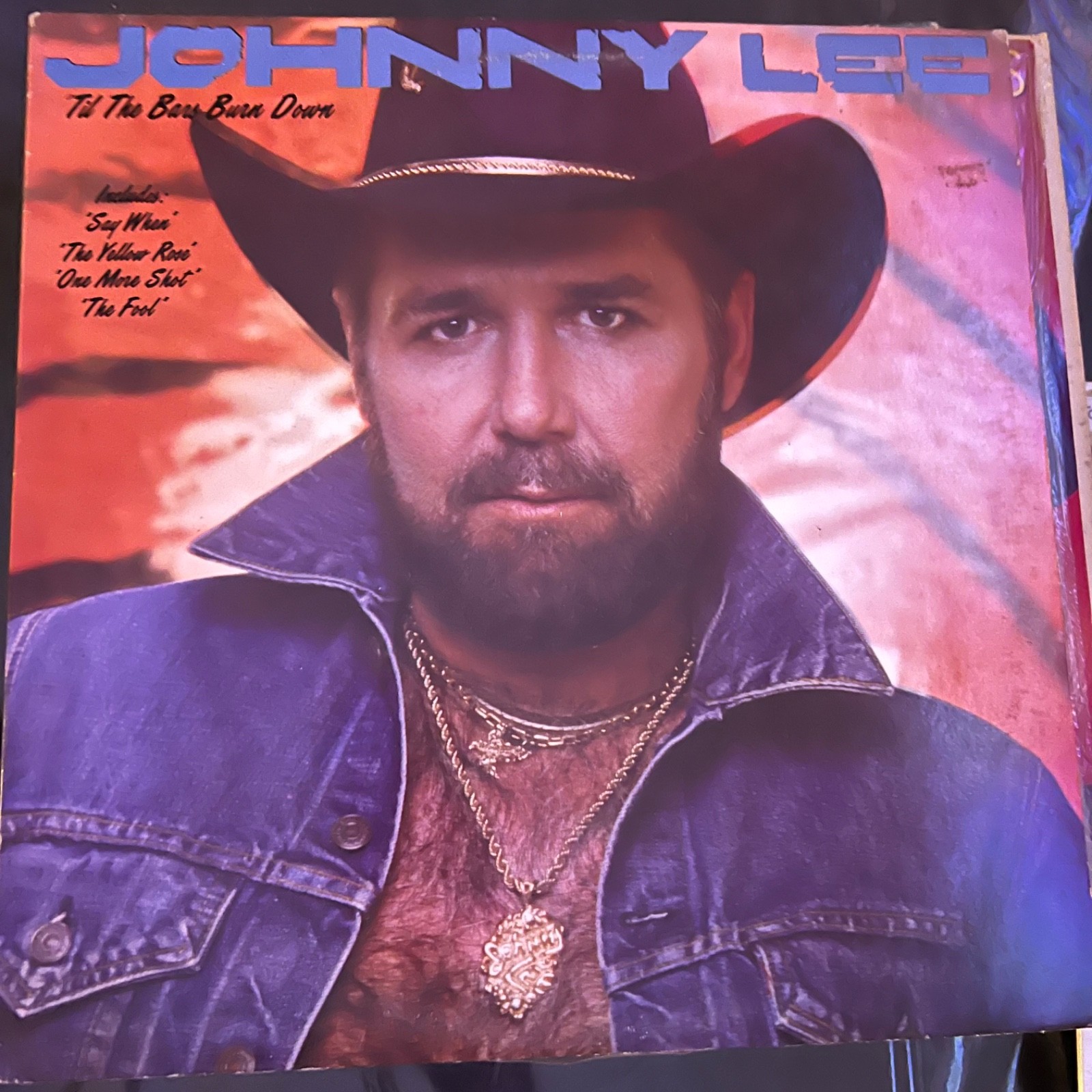 JOHNNY LEE TIL THE BARS BURN DOWN STEREO RECORD ALBUM JOHNNY LEE TIL THE BARS BURN DOWN STEREO RECORD ALBUM