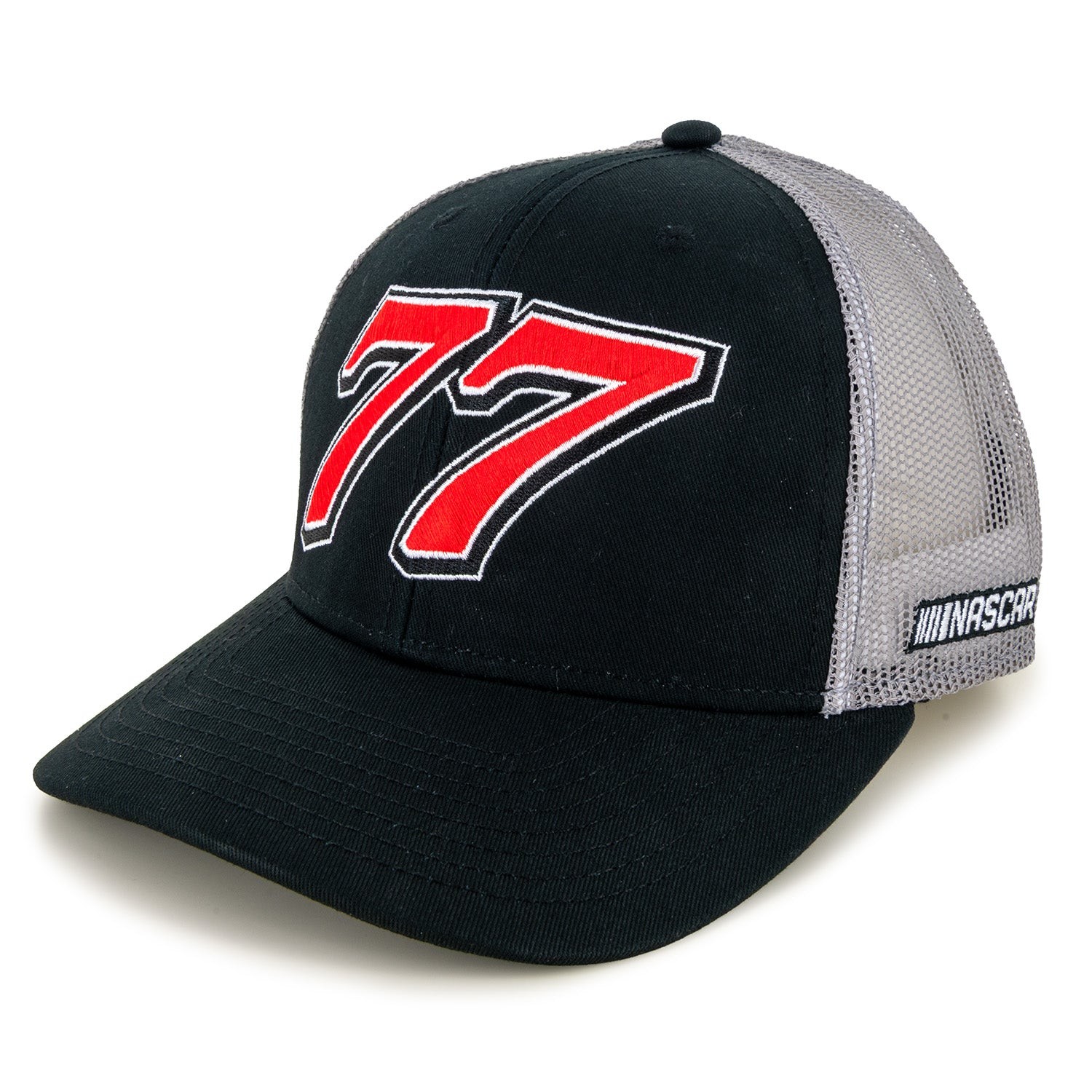 Carson Hocevar 2026 Big Number #77 Mesh NASCAR The Game Hat Black/Gray Preorder Carson Hocevar 2026 Big Number #77 Mesh NASCAR The Game Hat Black/Gray Preorder