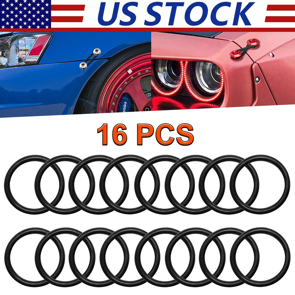 16PCS Bumper Fender Quick Release Fasteners Replacement Rubber Bands O-Rings US