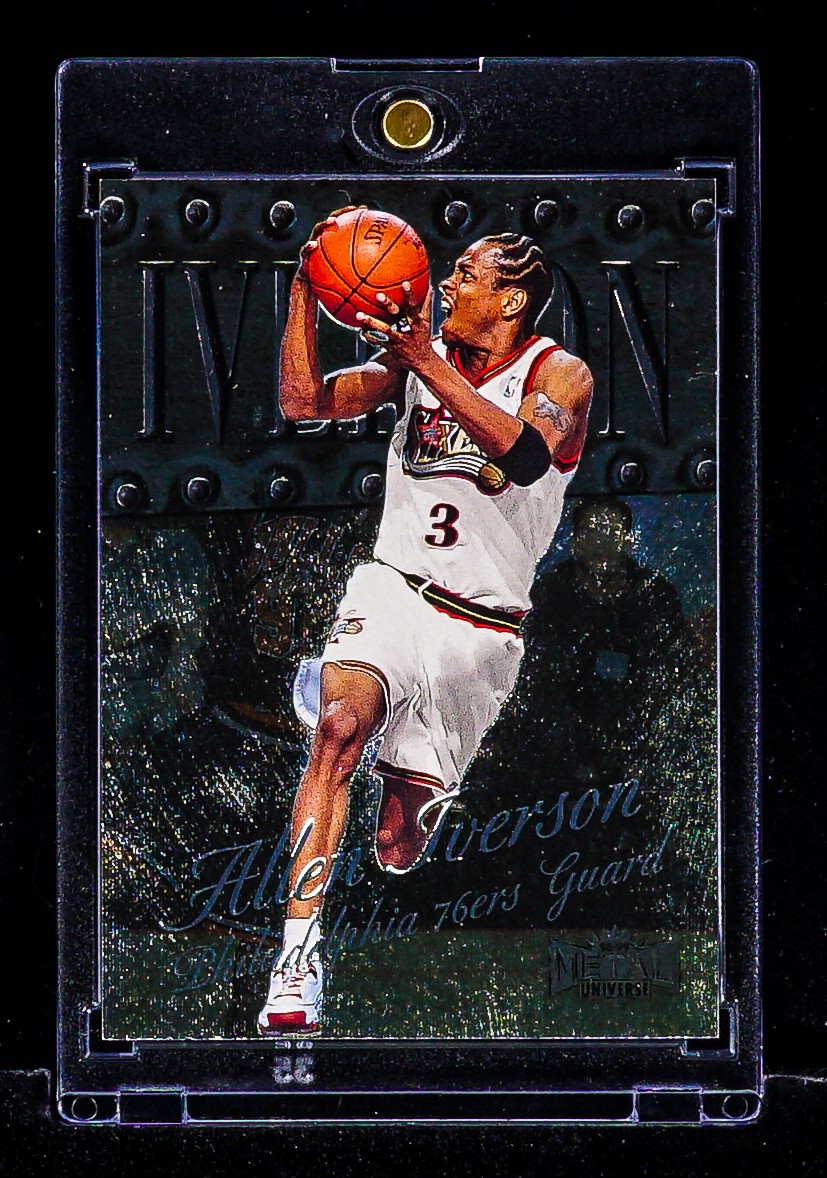 Allen Iverson RARE METAL UNIVERSE HARDWOOD ICON CARD PHILADELPHIA 76ERS HOF