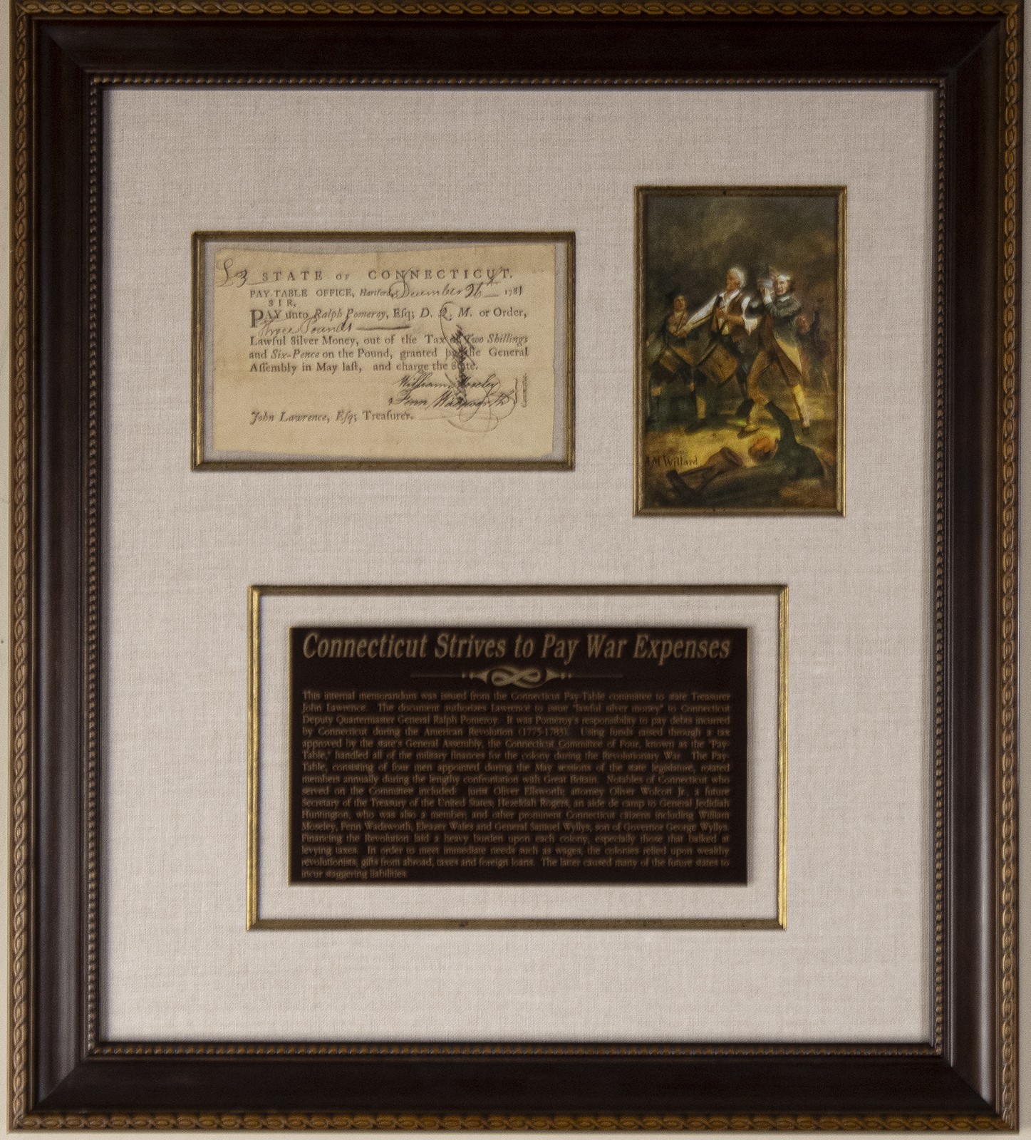 CONNECTICUT REVOLUTIONARY WAR - PROMISSORY NOTE SIGNED 12/26/1781
