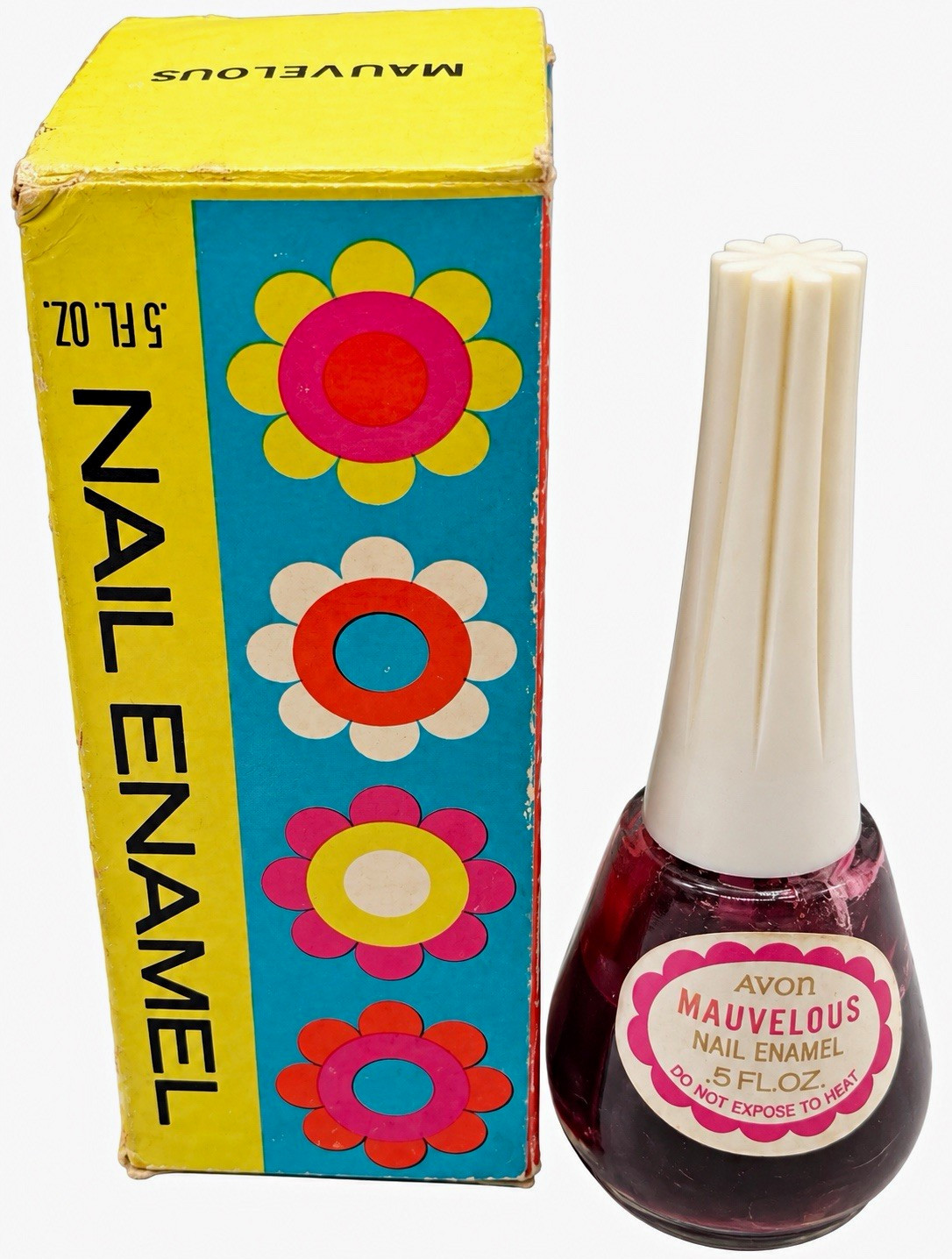 Vintage Avon Mauvelous Nail Enamel .5 oz NOS New Old Stock Original Box