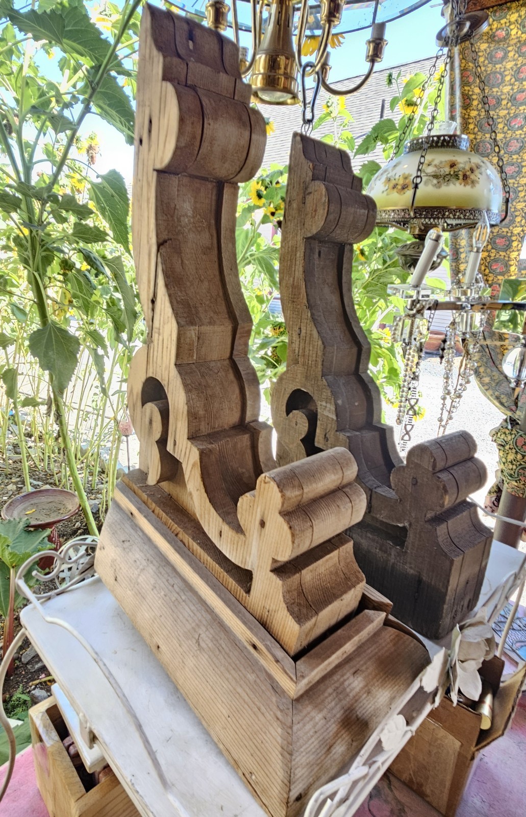 Beautiful Antique Large Shabby Chic SALVAGE CORBELS18x7x3