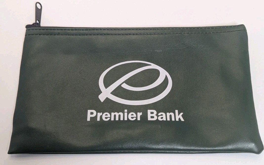 Vintage Bank Deposit Bag Premier Bank Green Vintage Bank Deposit Bag Premier Bank Green