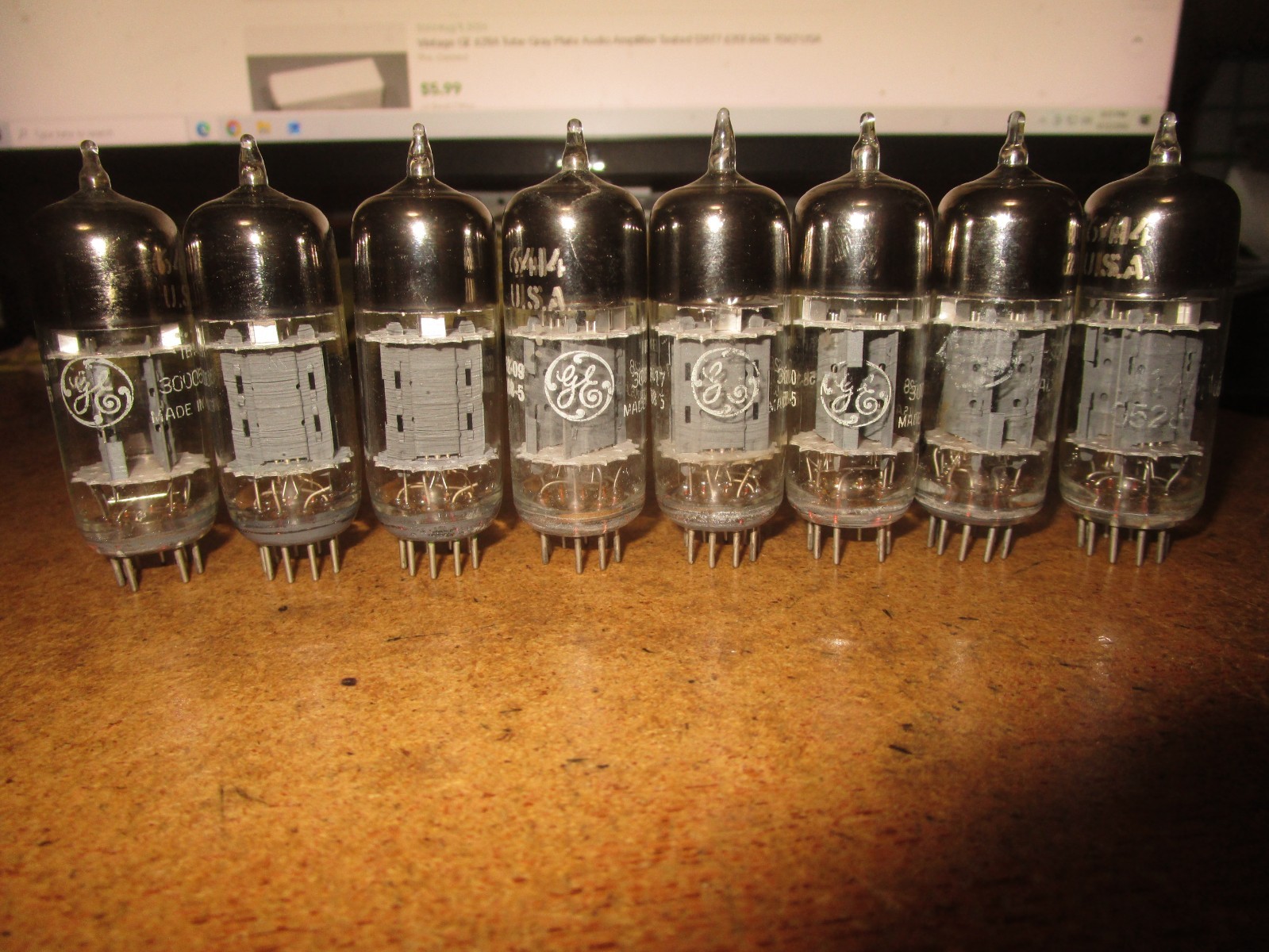 (8) Mint NOS Testing GE 6414  3-Mica  Radio  Audio Tubes