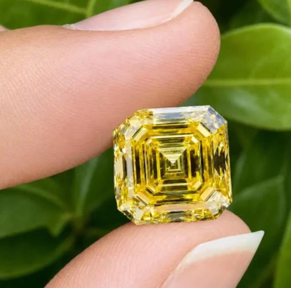 CERTIFIED 5.20 Carat Natural Yellow Diamond Asscher Cut LOOSE VVS1/ 9.0 mm