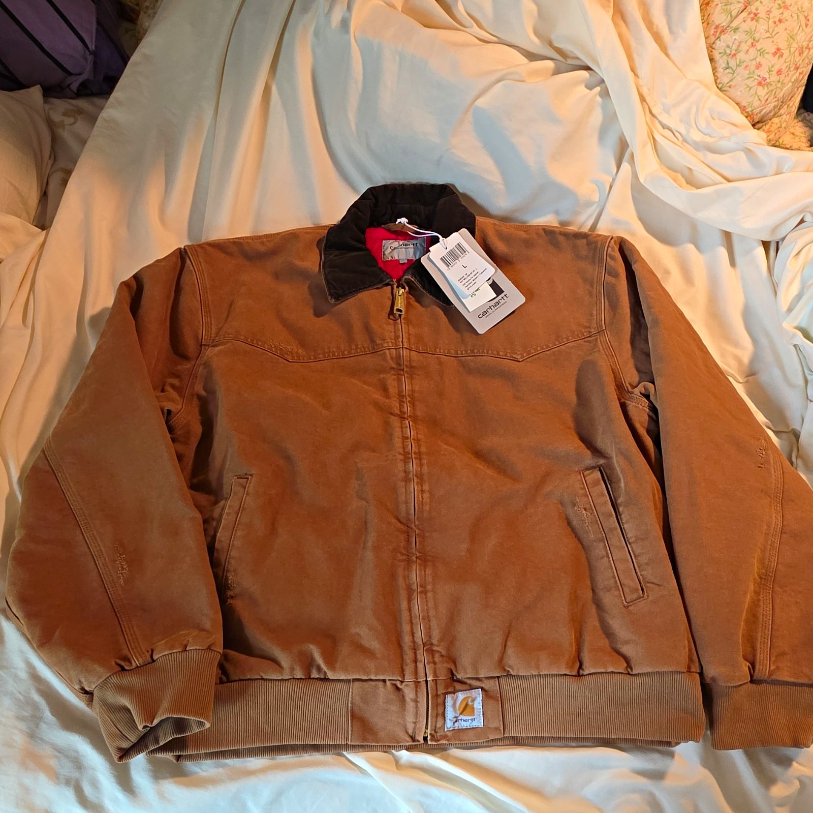 Carhartt WIP OG Santa Fe Jacket Hamilton Brown / Tobacco Grind Wash Men\'s L Carhartt WIP OG Santa Fe Jacket Hamilton Brown / Tobacco Grind Wash Men\'s L