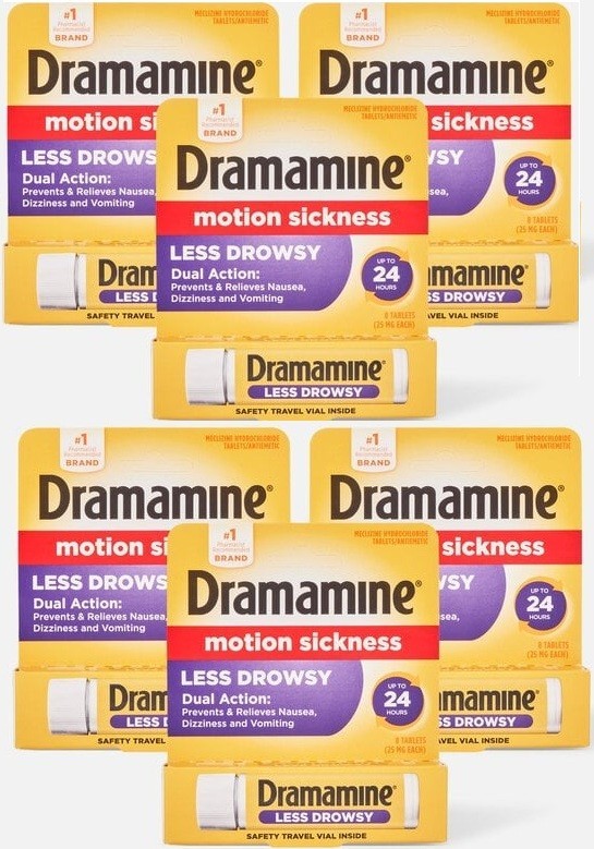 6 ct Dramamine All Day Less Drowsy Motion Sickness Relief 8 ea Sensitive Stomach 6 ct Dramamine All Day Less Drowsy Motion Sickness Relief 8 ea Sensitive Stomach