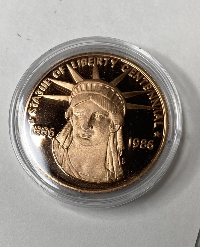1986 Charles Lindbergh Sterling Silver Round - 28.35gr Welcome To America + Case