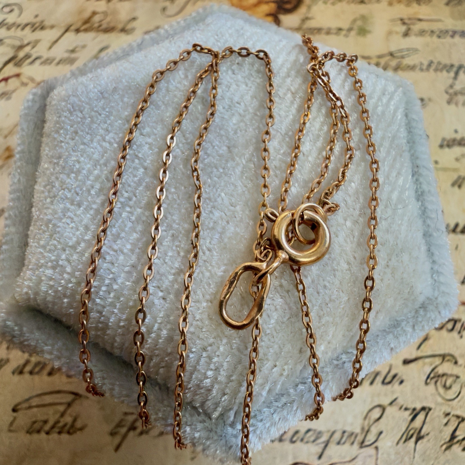 Small Delicate Vintage 14k 585 Rose Gold East European Chain - 15.75