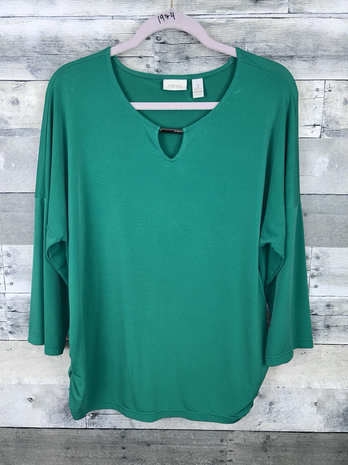 Chicos Women’s Green Long Sleeve Blouse 