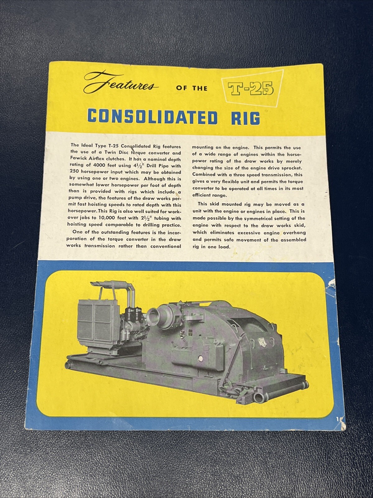 VTG 1940s National Supply Co Products Features T-25 Consolidated Rig Manual Book VTG 1940s National Supply Co Products Features T-25 Consolidated Rig Manual Book